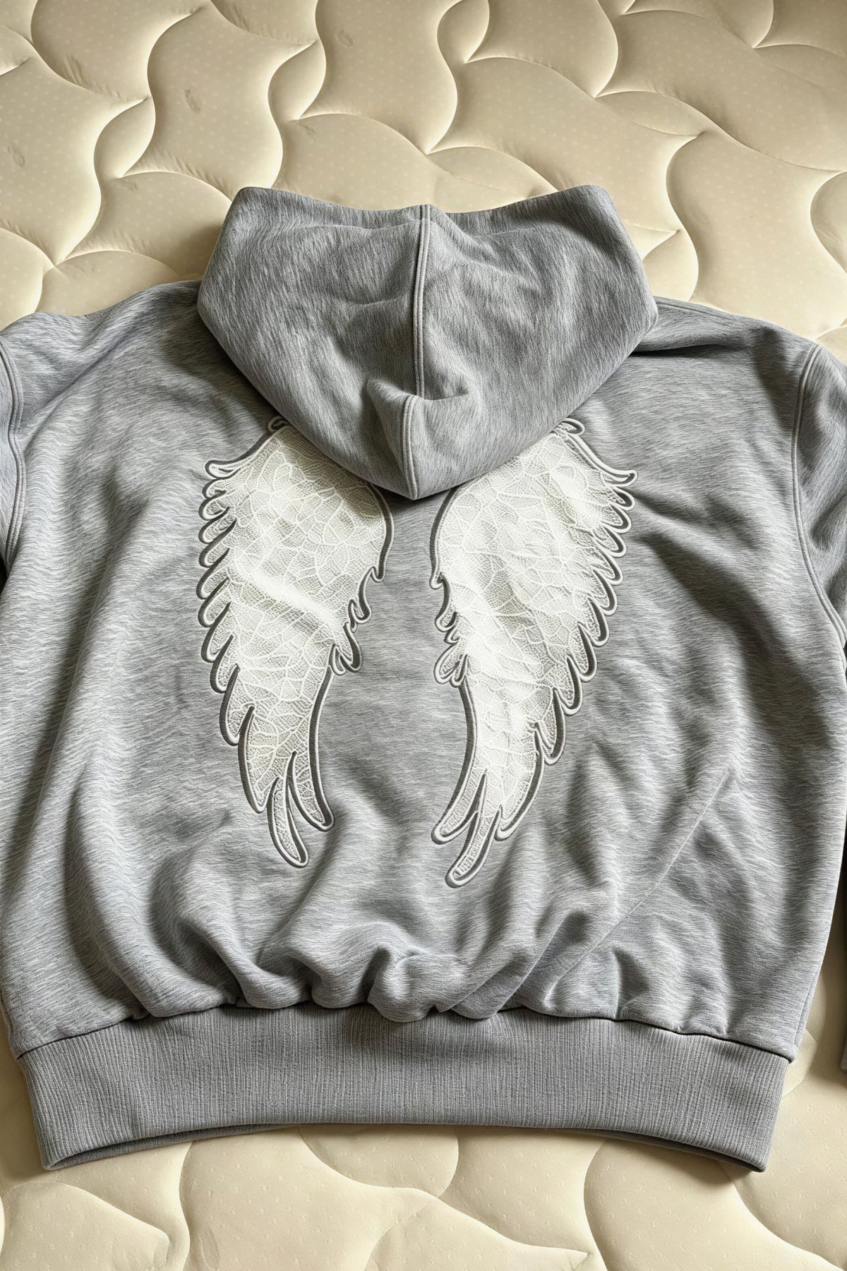 Lace Wing Back Cropped Zip Up Hoodie 3