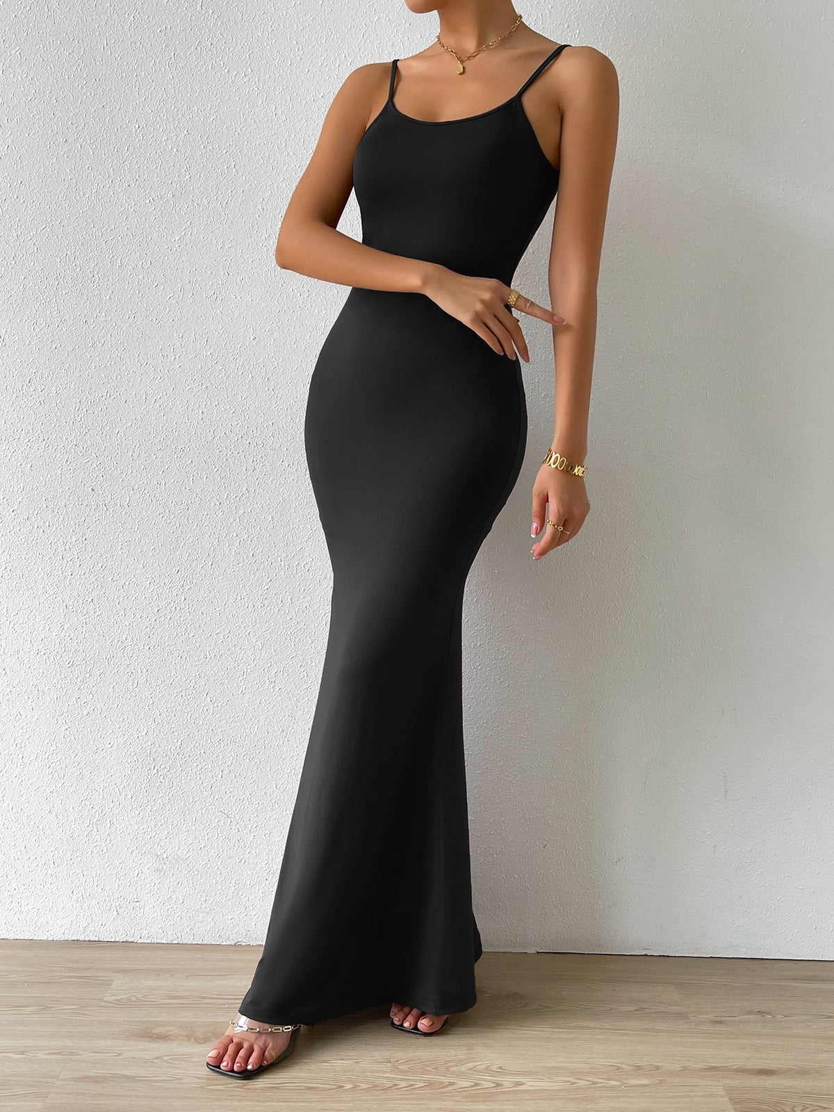 Scoop Neck Sleeveless Bodycon Mermaid Maxi Dress 5