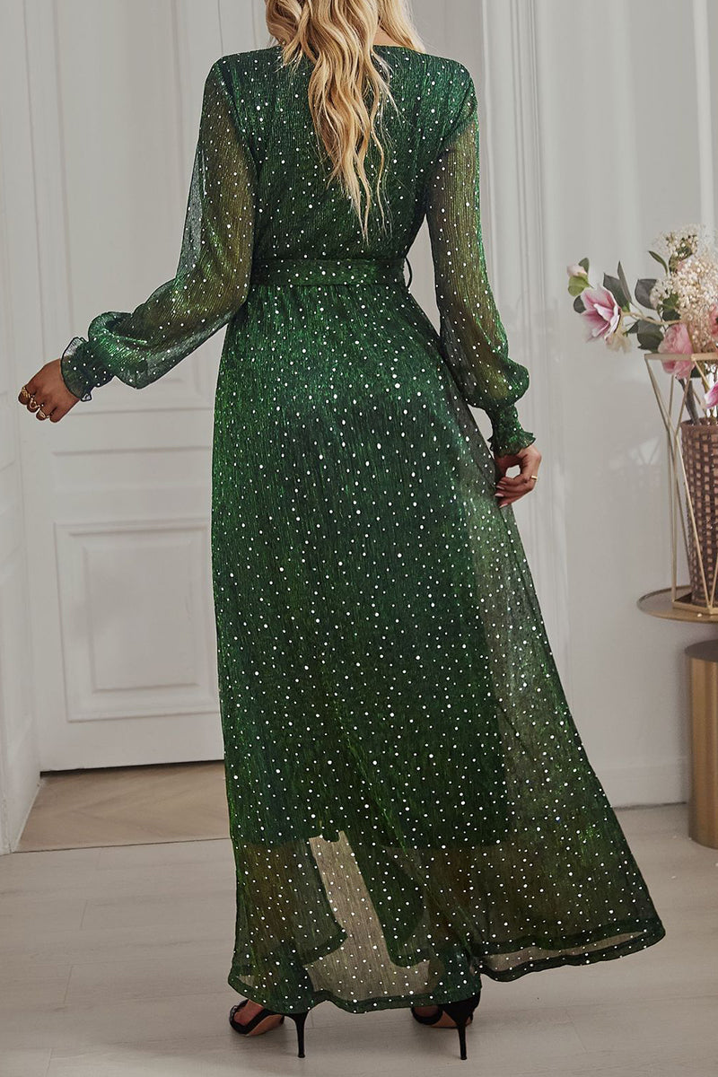 Elegant Formal Solid With Belt V Neck A Line Dresses(5 Colors) - Fashionpara