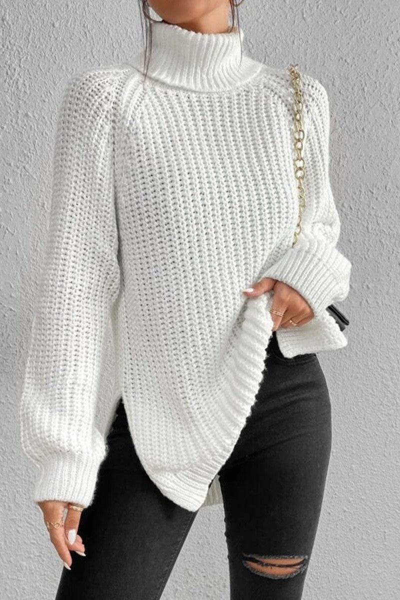Casual Solid Basic Turtleneck Tops - Fashionpara
