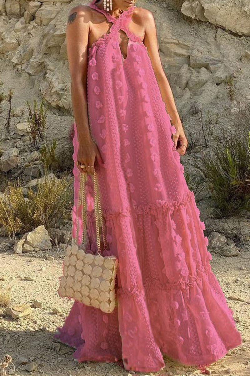 Casual British Style Solid Patchwork Halter A Line Dresses(6 Colors) - Fashionpara