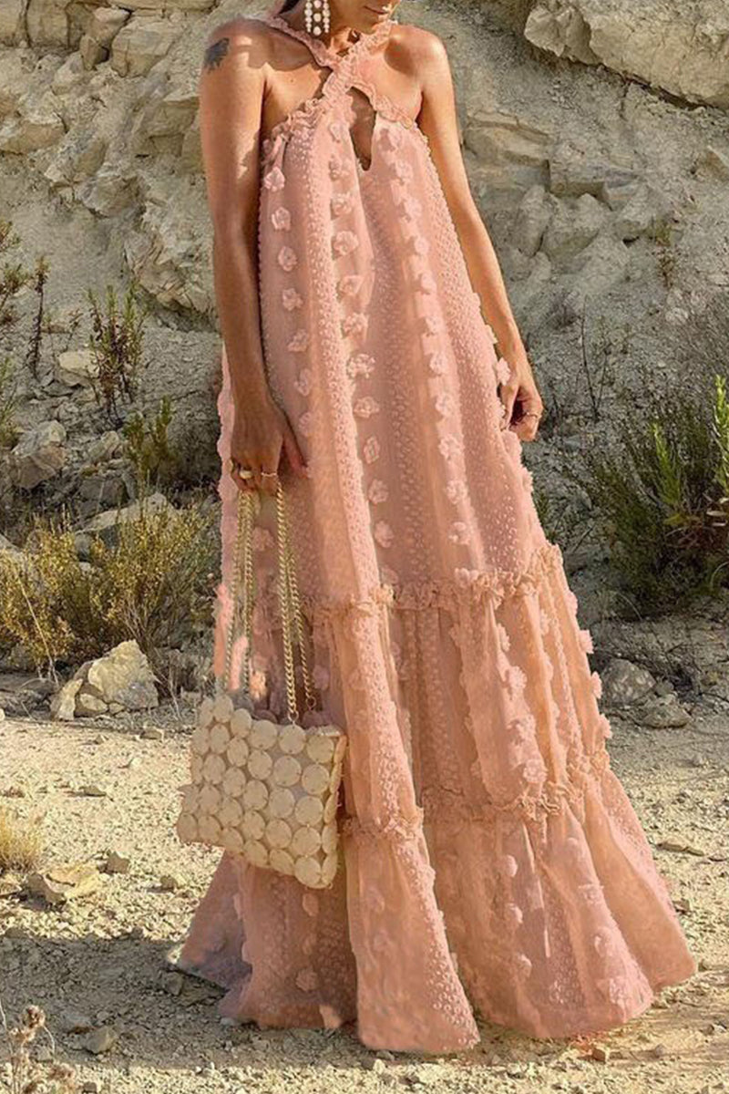 Casual British Style Solid Patchwork Halter A Line Dresses(6 Colors) - Fashionpara