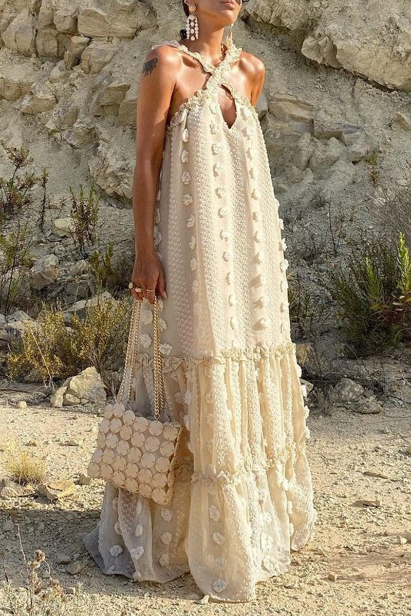 Casual British Style Solid Patchwork Halter A Line Dresses(6 Colors) - Fashionpara