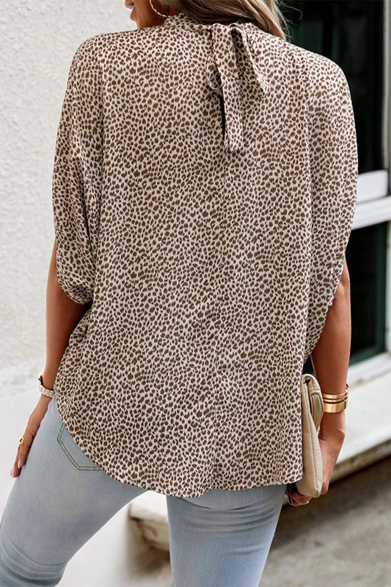 Work Elegant Print Patchwork O Neck Tops(10 Colors) - Fashionpara