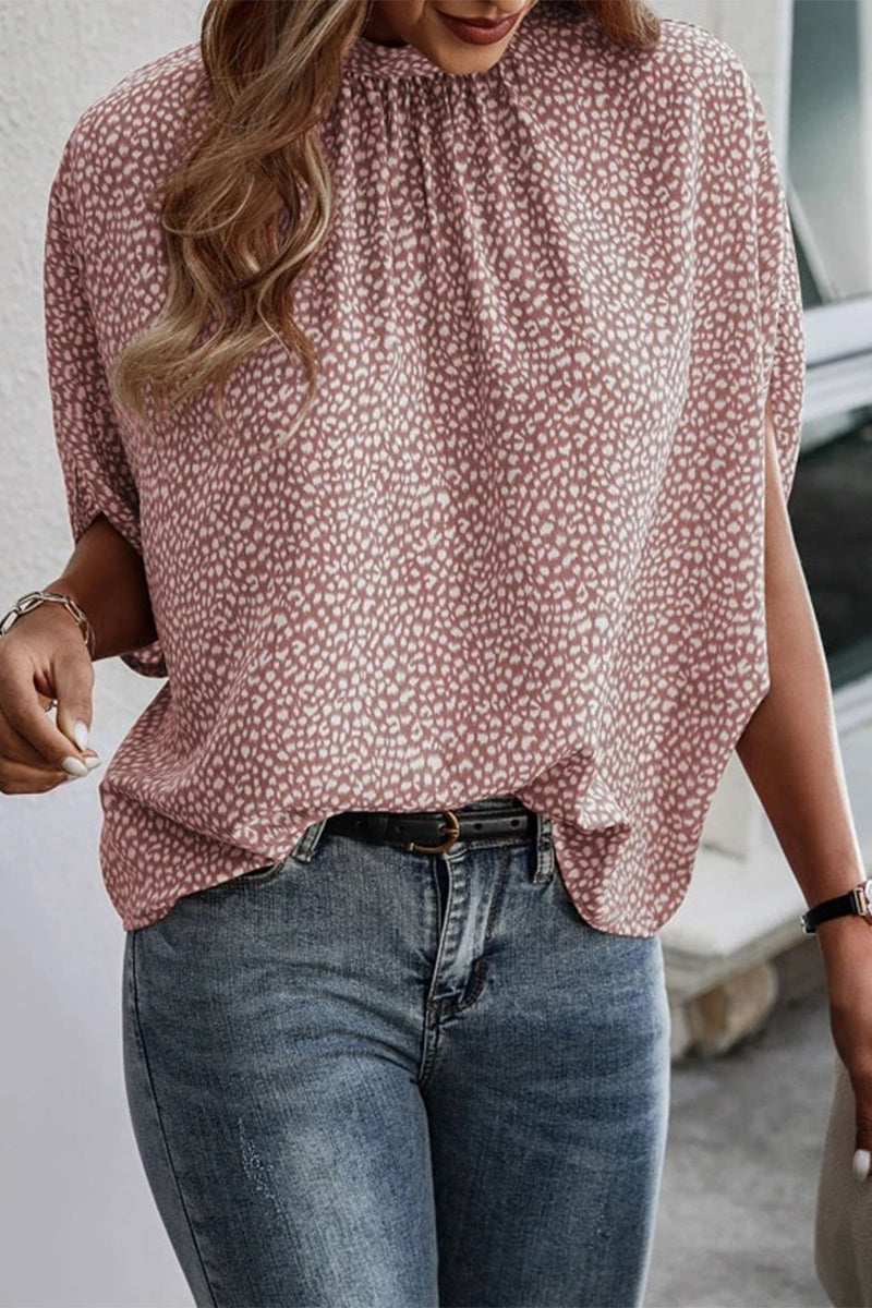 Work Elegant Print Patchwork O Neck Tops(10 Colors) - Fashionpara