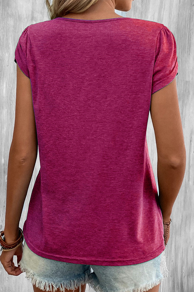 Casual Simplicity Solid V Neck T-Shirts(9 Colors) - Fashionpara