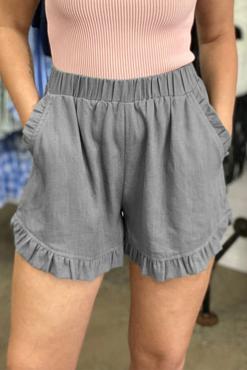 Casual Solid Pocket Loose High Waist Wide Leg Solid Color Bottoms - Fashionpara