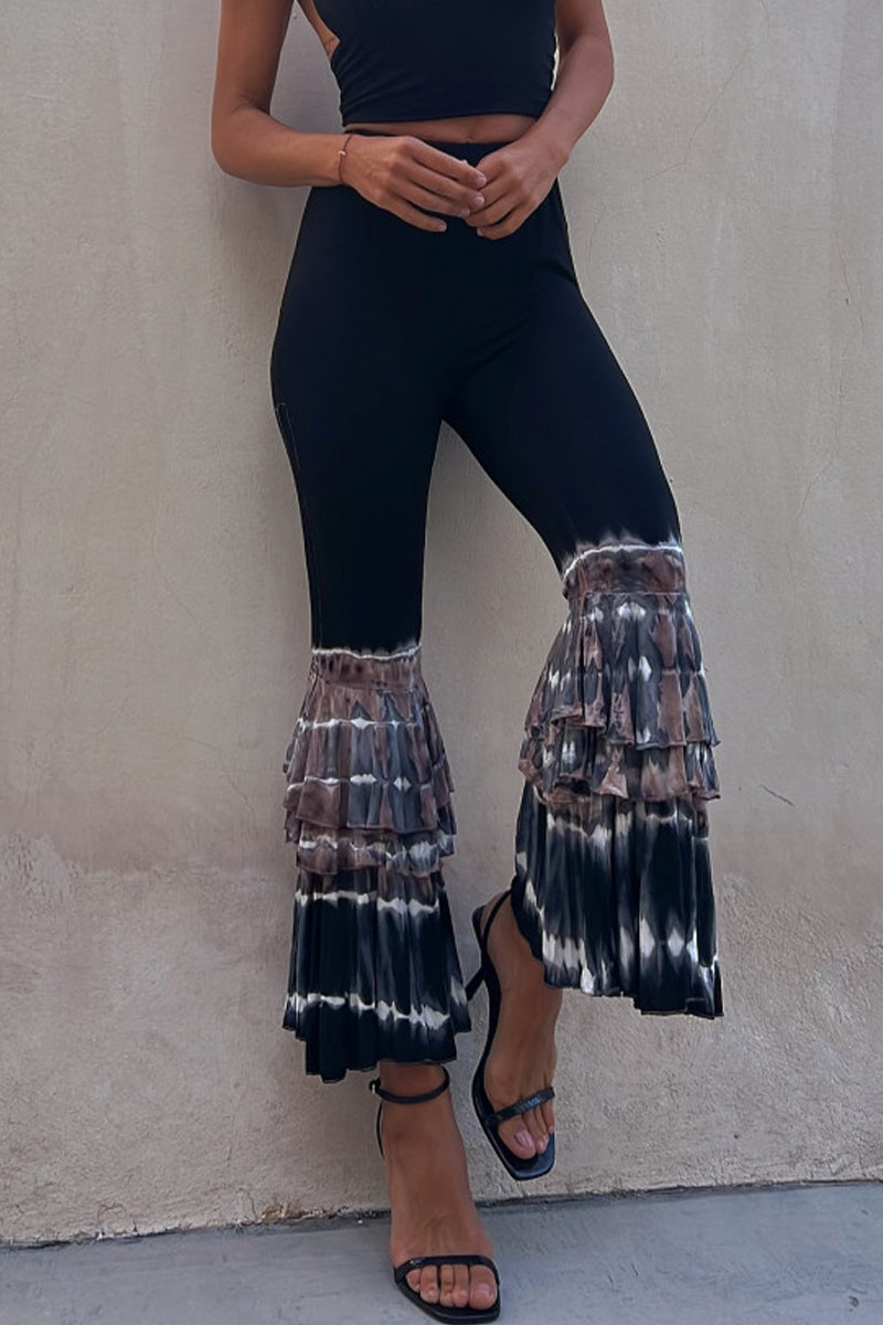 Casual Solid Patchwork Skinny High Waist Speaker Patchwork Bottoms - Fashionpara