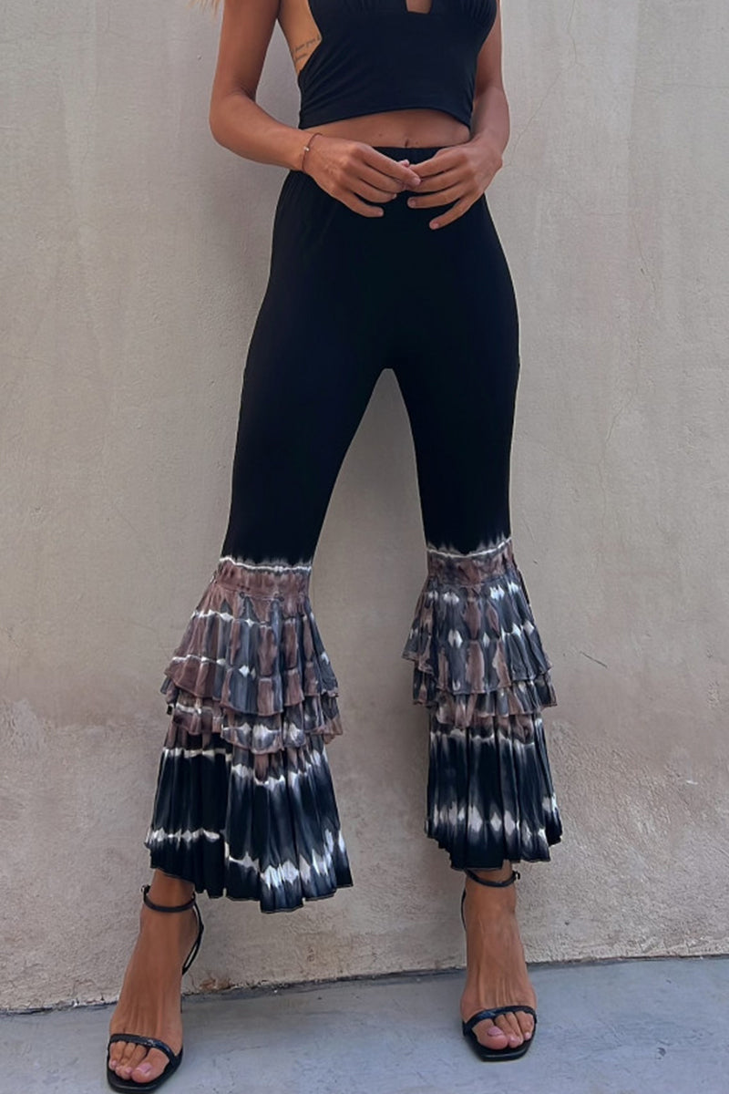 Casual Solid Patchwork Skinny High Waist Speaker Patchwork Bottoms - Fashionpara