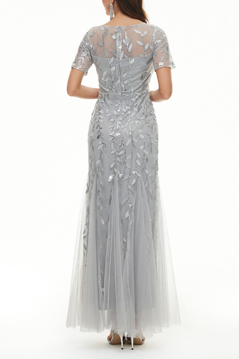 Celebrities Elegant Patchwork Sequins O Neck Evening Dress Dresses - Fashionpara