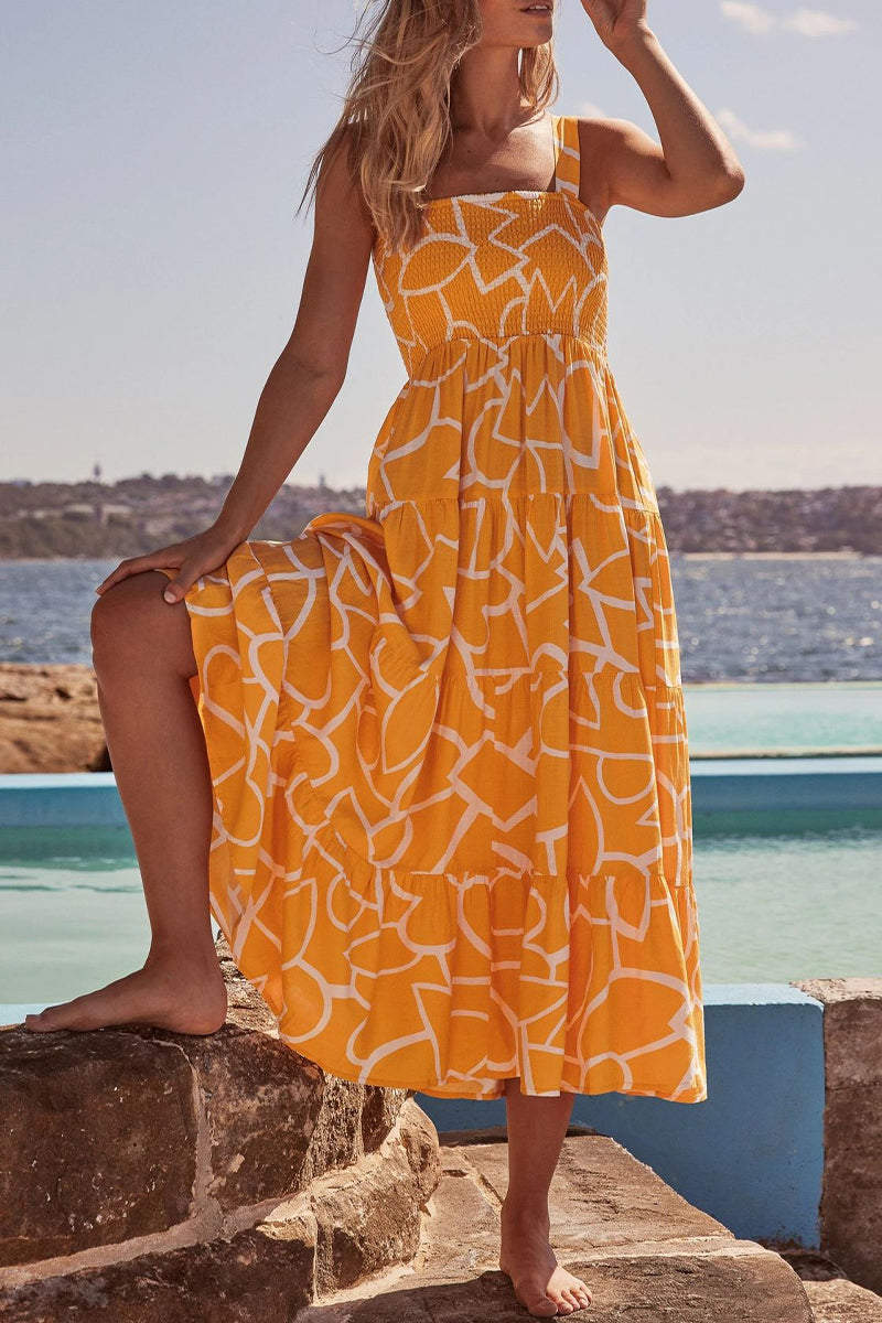 Fashion Street Dot Patchwork Spaghetti Strap Printed Dresses(22 Colors)