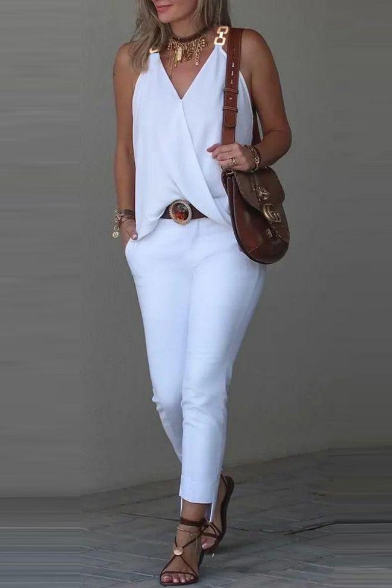 Casual Print Patchwork V Neck Tops - Fashionpara