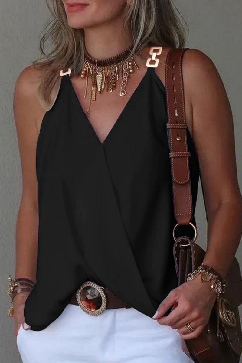 Casual Print Patchwork V Neck Tops - Fashionpara