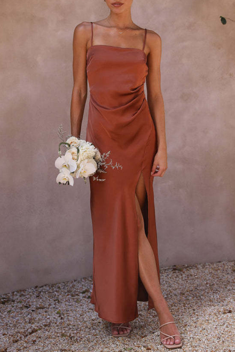 Sexy Elegant Solid Slit Sling Dress Dresses(3 Colors) - Fashionpara