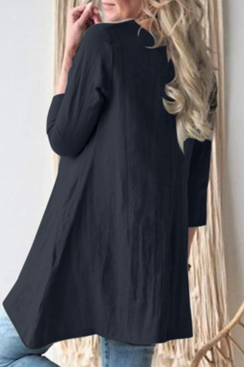 Casual Solid Pocket O Neck A Line Dresses - Fashionpara