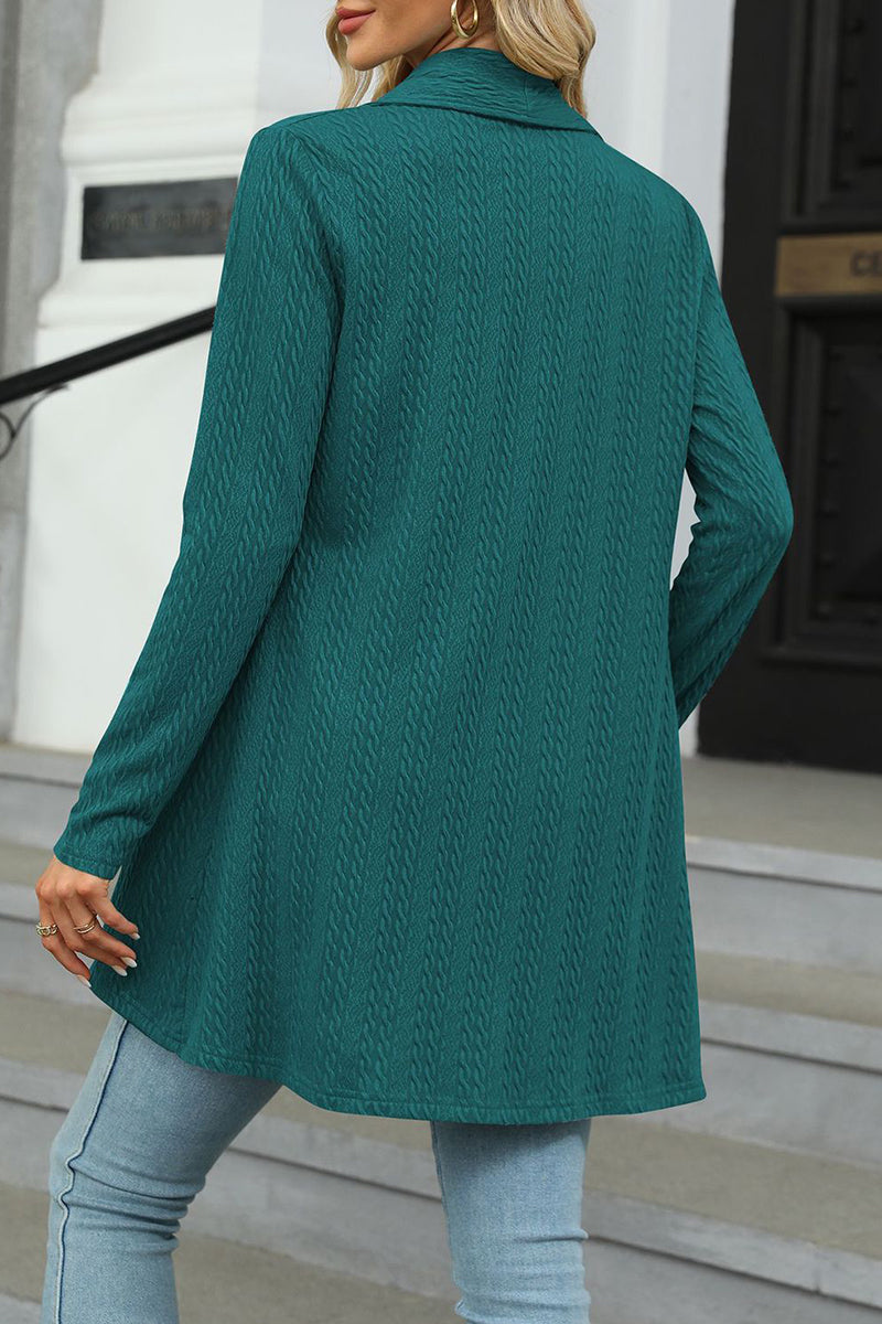 Casual Solid Asymmetrical Turndown Collar Tops - Fashionpara