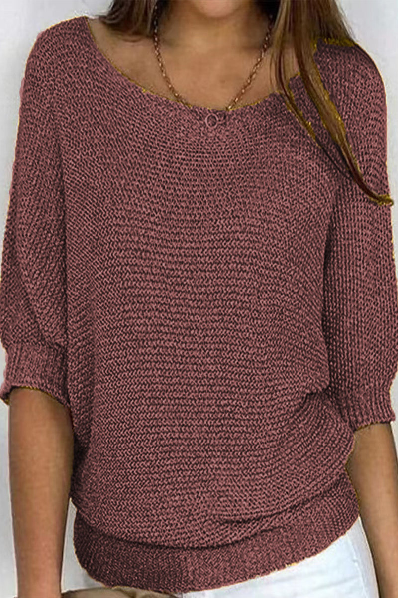 Florcoo Casual O Neck Sweater - Versatile Solid Colors