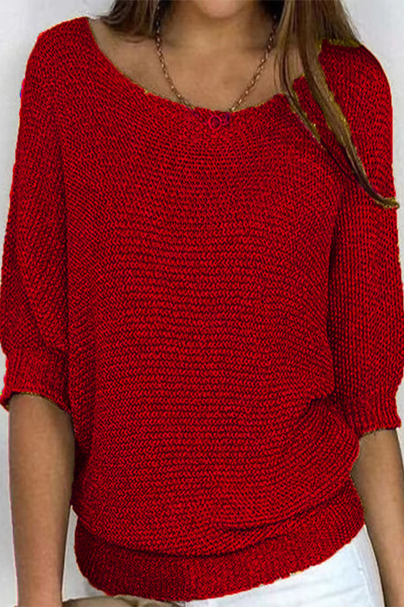 Florcoo Casual O Neck Sweater - Versatile Solid Colors