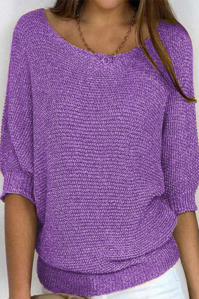Florcoo Casual O Neck Sweater - Versatile Solid Colors