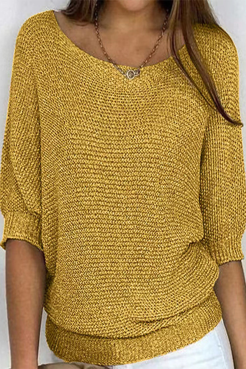 Florcoo Casual O Neck Sweater - Versatile Solid Colors