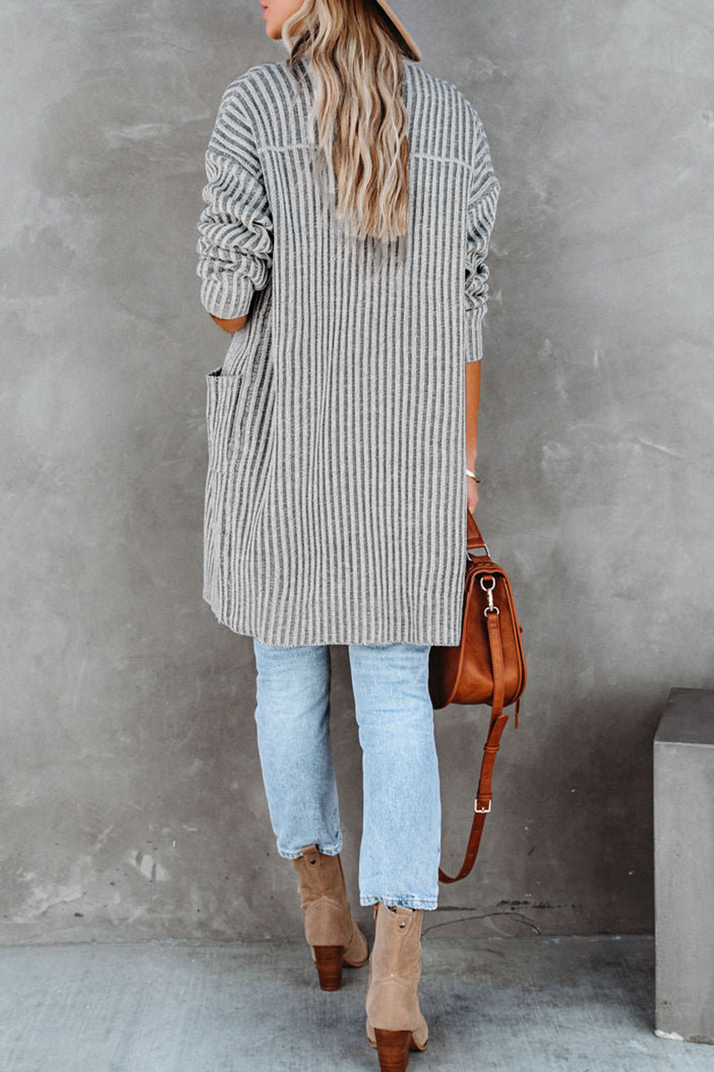 Florcoo Casual Pocket Cardigan Top in Three Elegant Colors