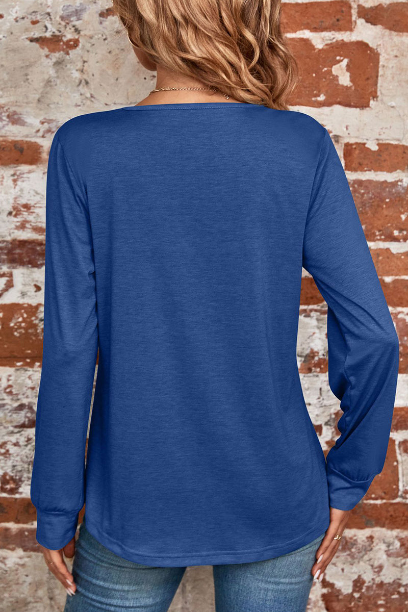 Casual Solid Fold Square Collar Tops - Fashionpara