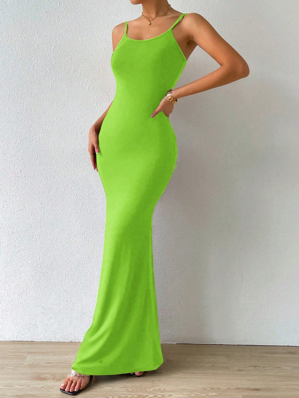 Scoop Neck Sleeveless Bodycon Mermaid Maxi Dress 12
