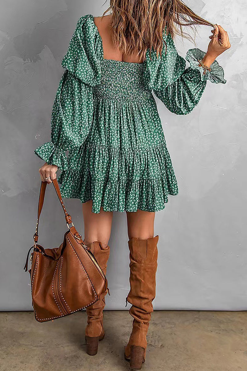 Sexy Floral Patchwork Off the Shoulder Printed Dress Dresses - Fashionpara