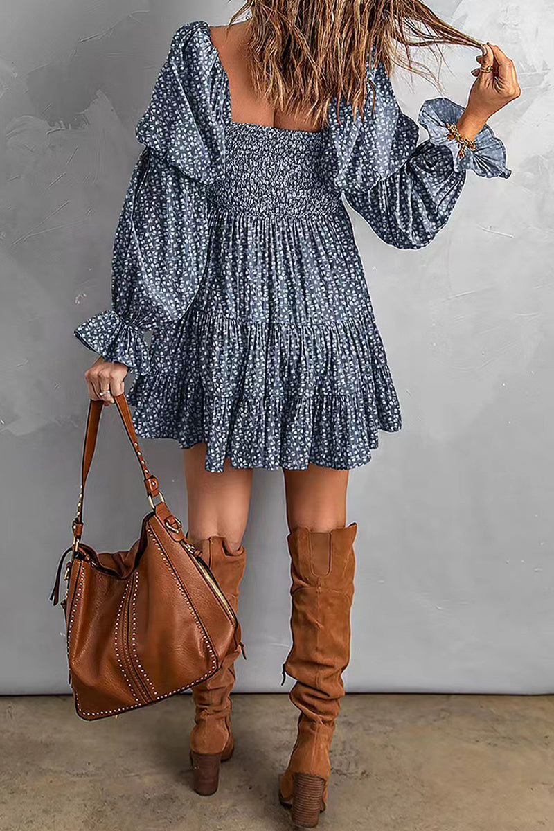 Sexy Floral Patchwork Off the Shoulder Printed Dress Dresses - Fashionpara