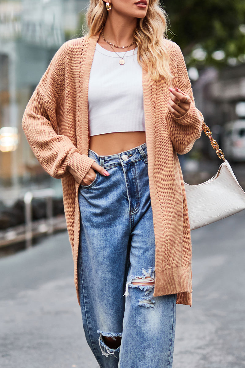 Florcoo Solid Pocket Cardigan for Effortless Style