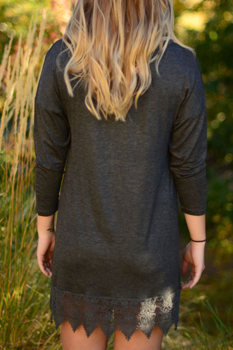 Casual Solid Patchwork O Neck Pencil Skirt Dresses - Fashionpara