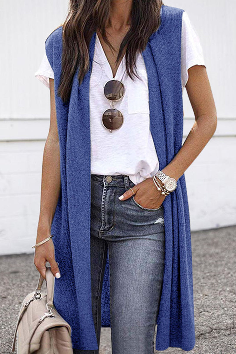 Florcoo Street Solid Cardigan Vests in 9 Stylish Colors