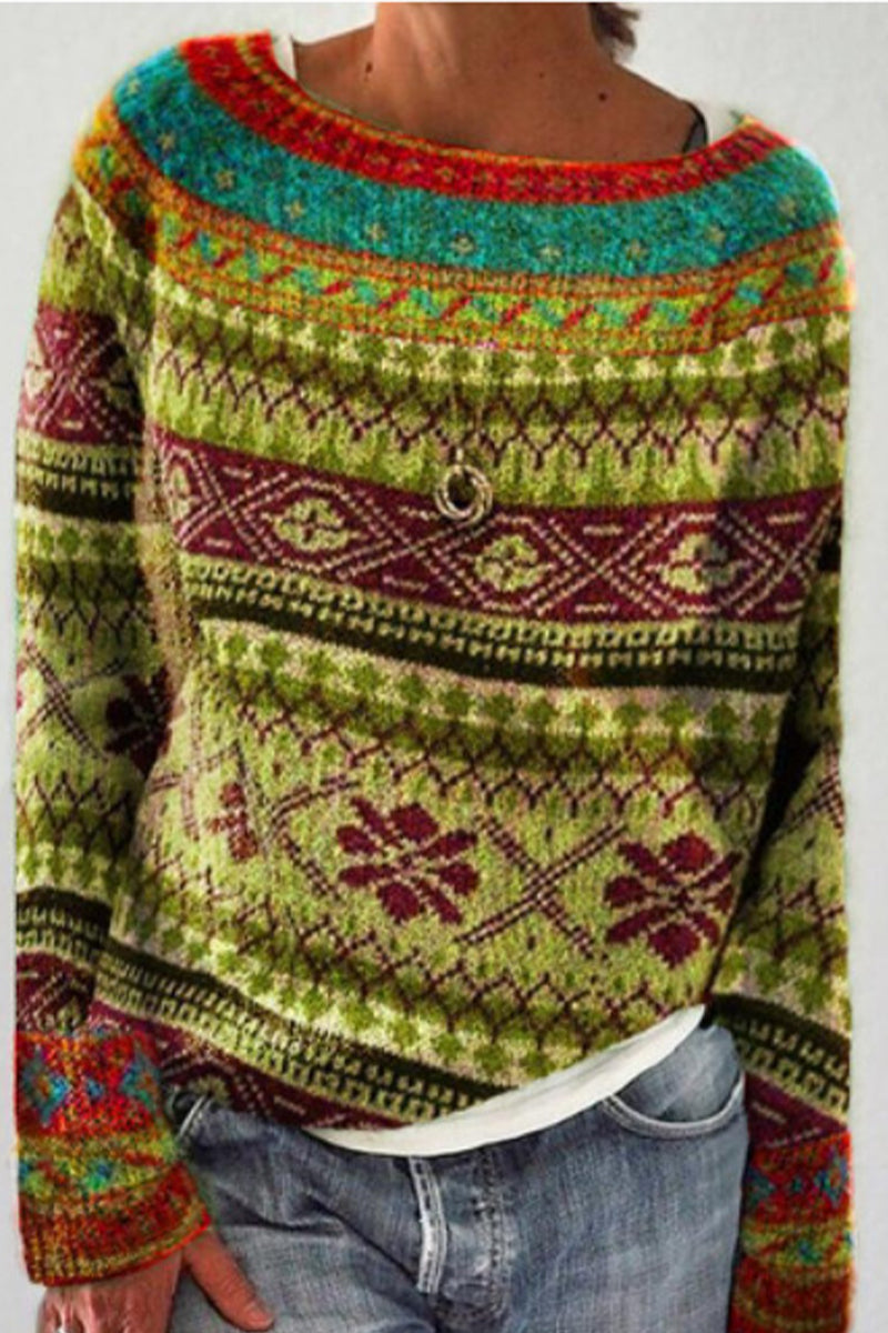 Florcoo Casual Color Block O Neck Sweater in 8 Colors