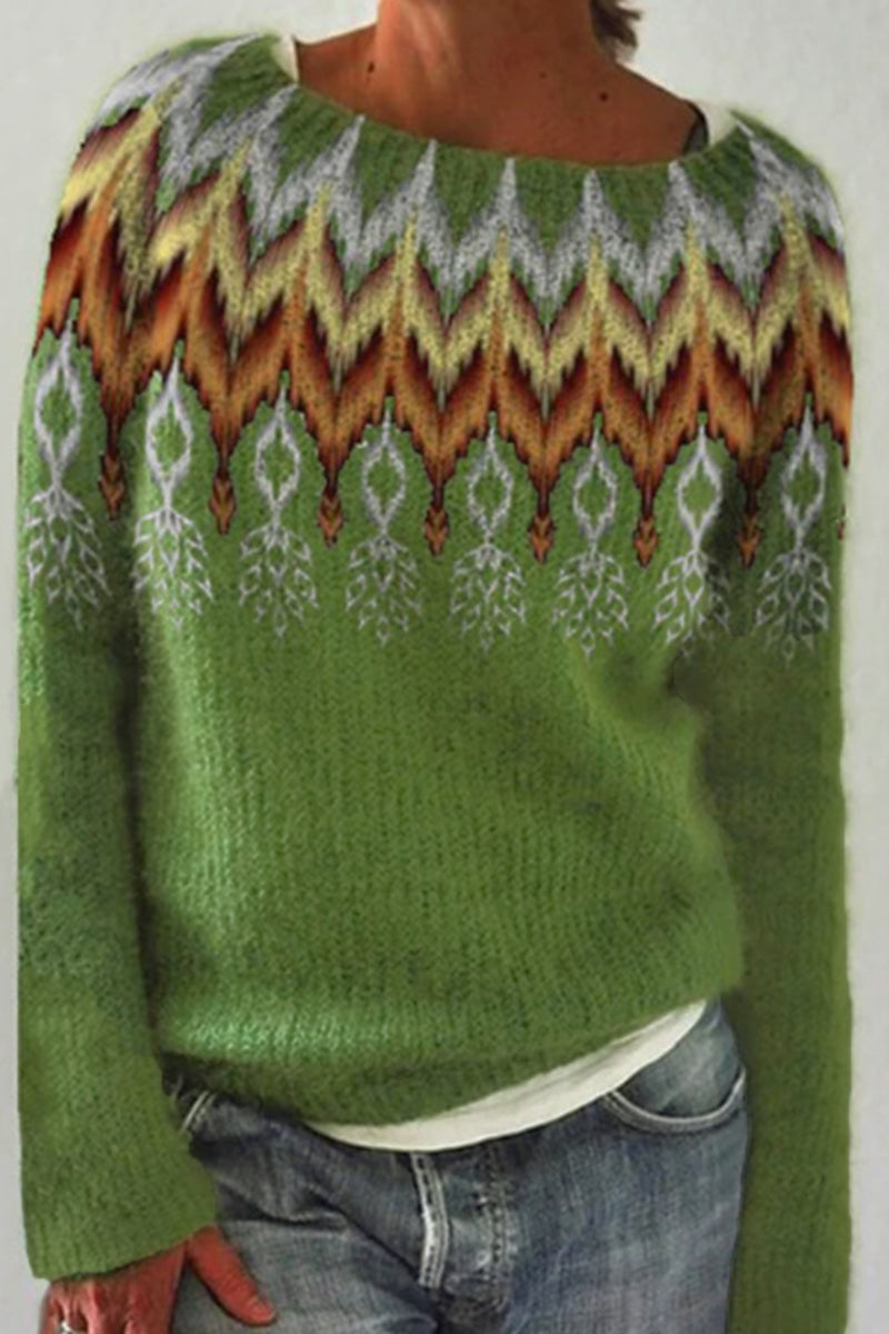 Florcoo Casual Color Block O Neck Sweater in 8 Colors