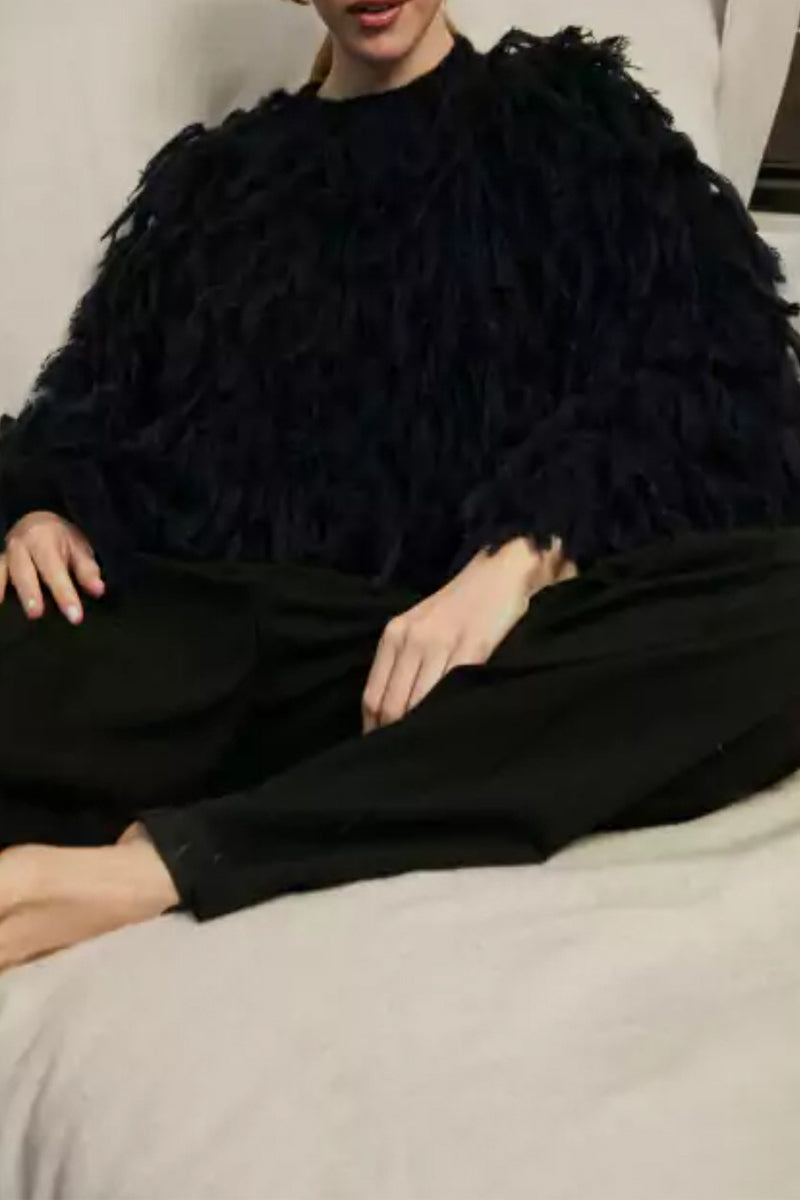 British Style Elegant Solid Tassel O Neck Sweaters(5 Colors) - Fashionpara