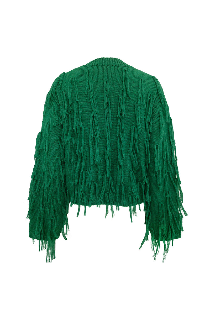 British Style Elegant Solid Tassel O Neck Sweaters(5 Colors) - Fashionpara