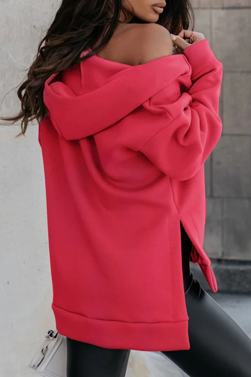 Casual Solid Pocket Hooded Collar Tops(4 Colors) - Fashionpara