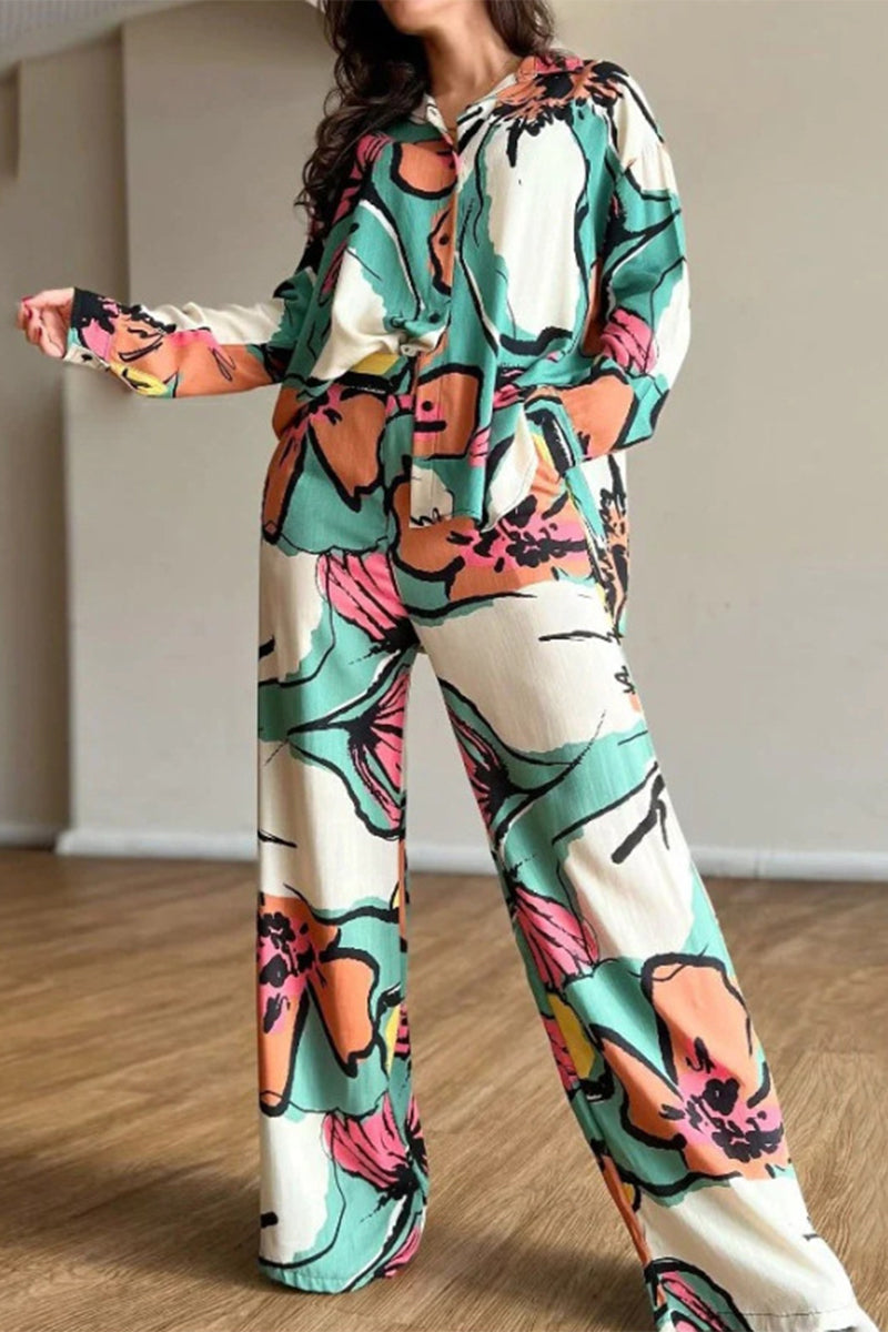 Casual Street Solid Pocket Turndown Collar Long Sleeve Two Pieces - Fashionpara