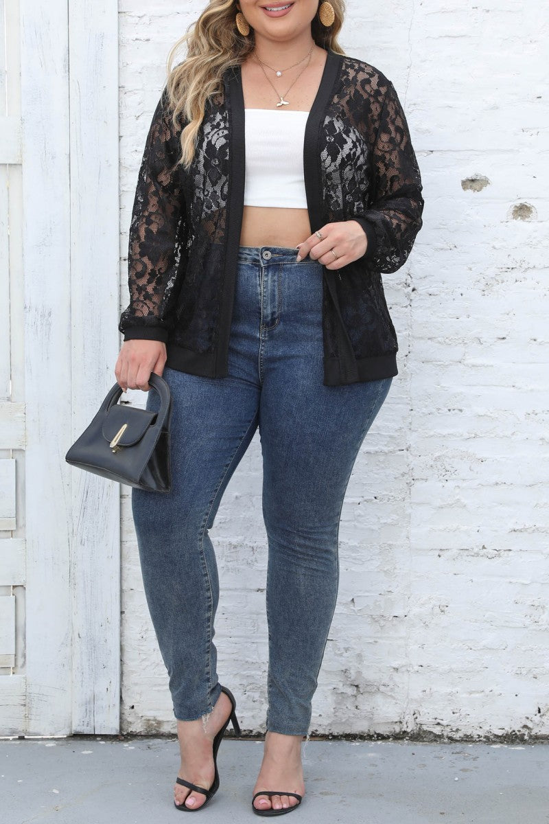Florcoo Plus Size Stylish Sheer Cardigan for Effortless Chic