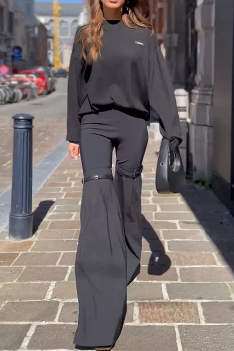 Casual Street Solid Patchwork Long Sleeve Two Pieces - Fashionpara