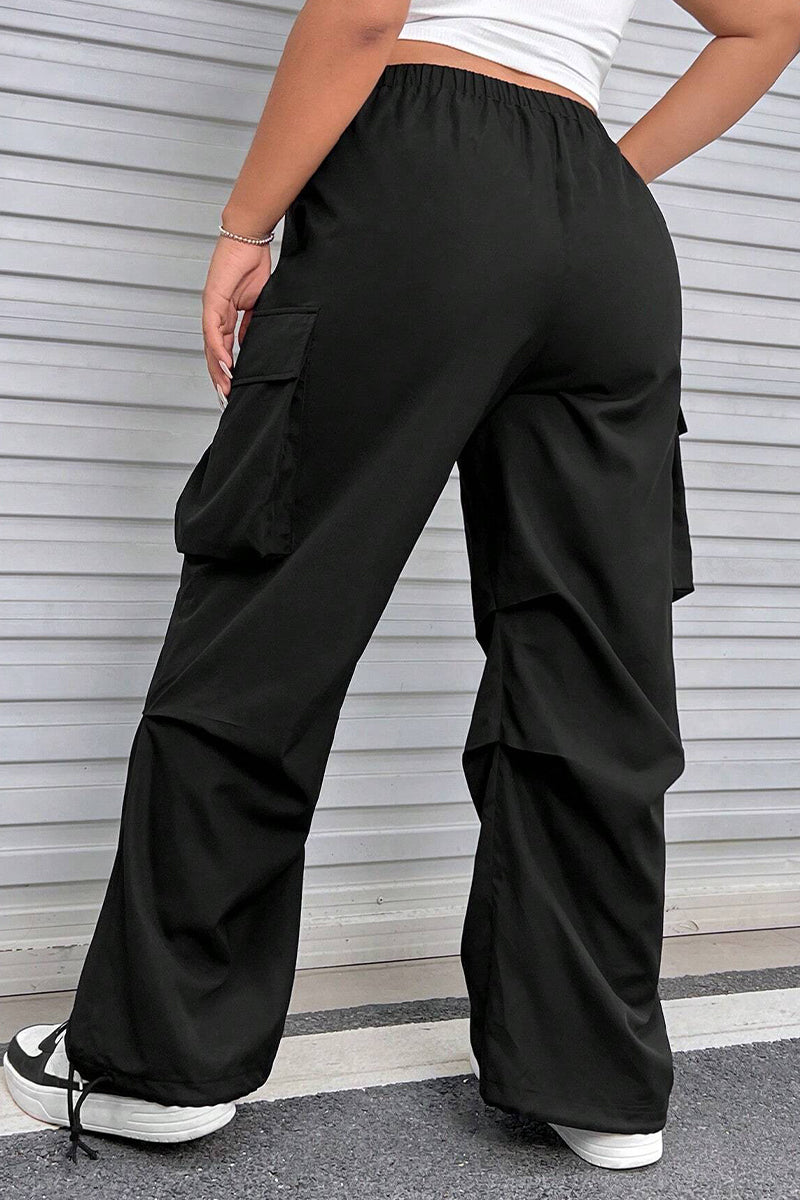 Casual Street Solid Pocket Plus Size - Fashionpara