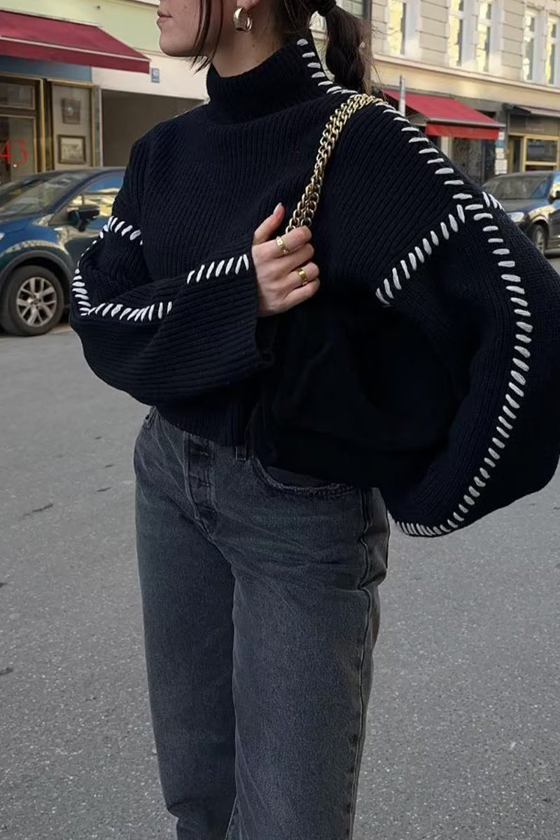 Casual Street Solid Patchwork O Neck Tops - Fashionpara