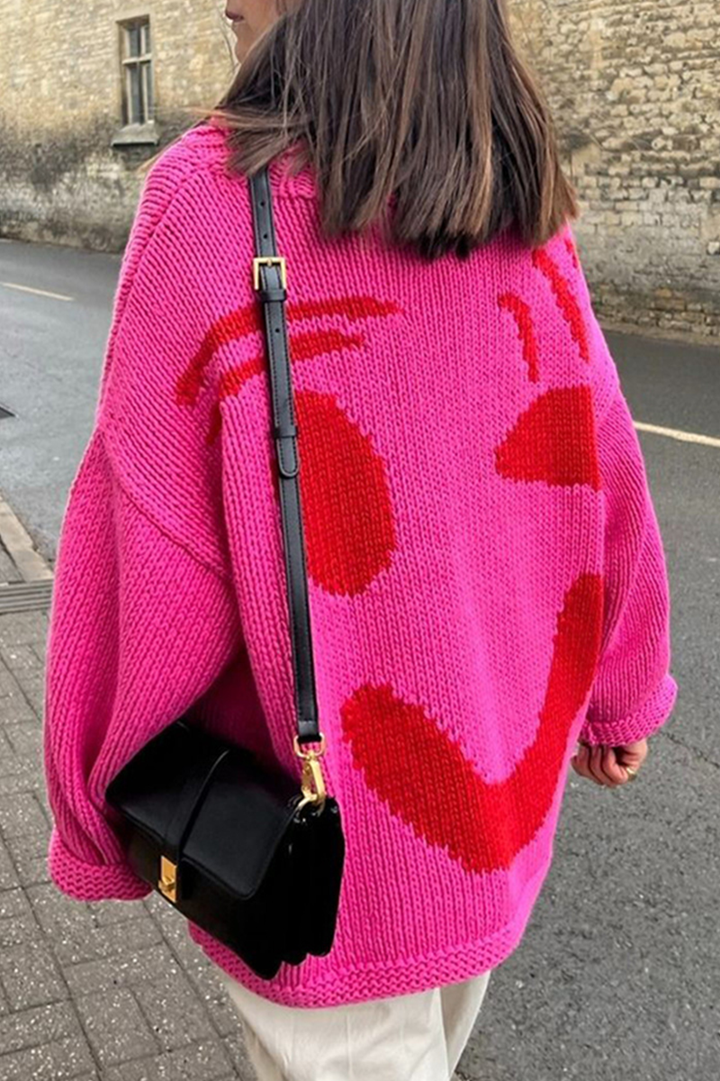 Florcoo Casual Solid Contrast Weave O Neck Sweater Collection