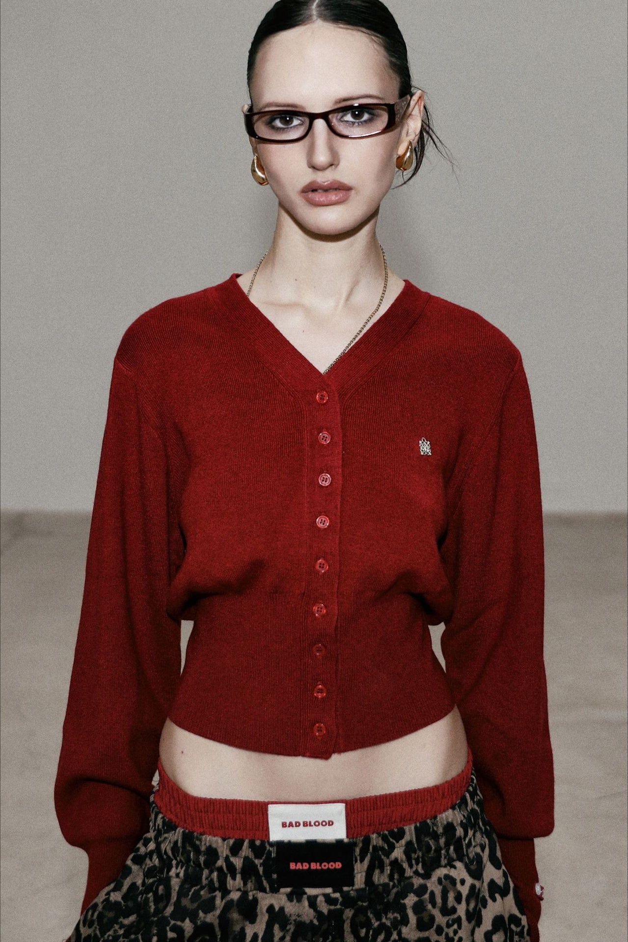 Elegant Red V Neck Knit Cardigan for Stylish Layering