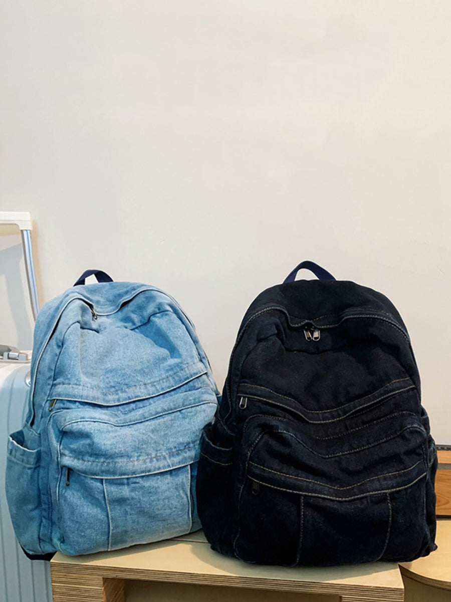 Vintage Denim Spliced Large Capacity Shoulder Bag