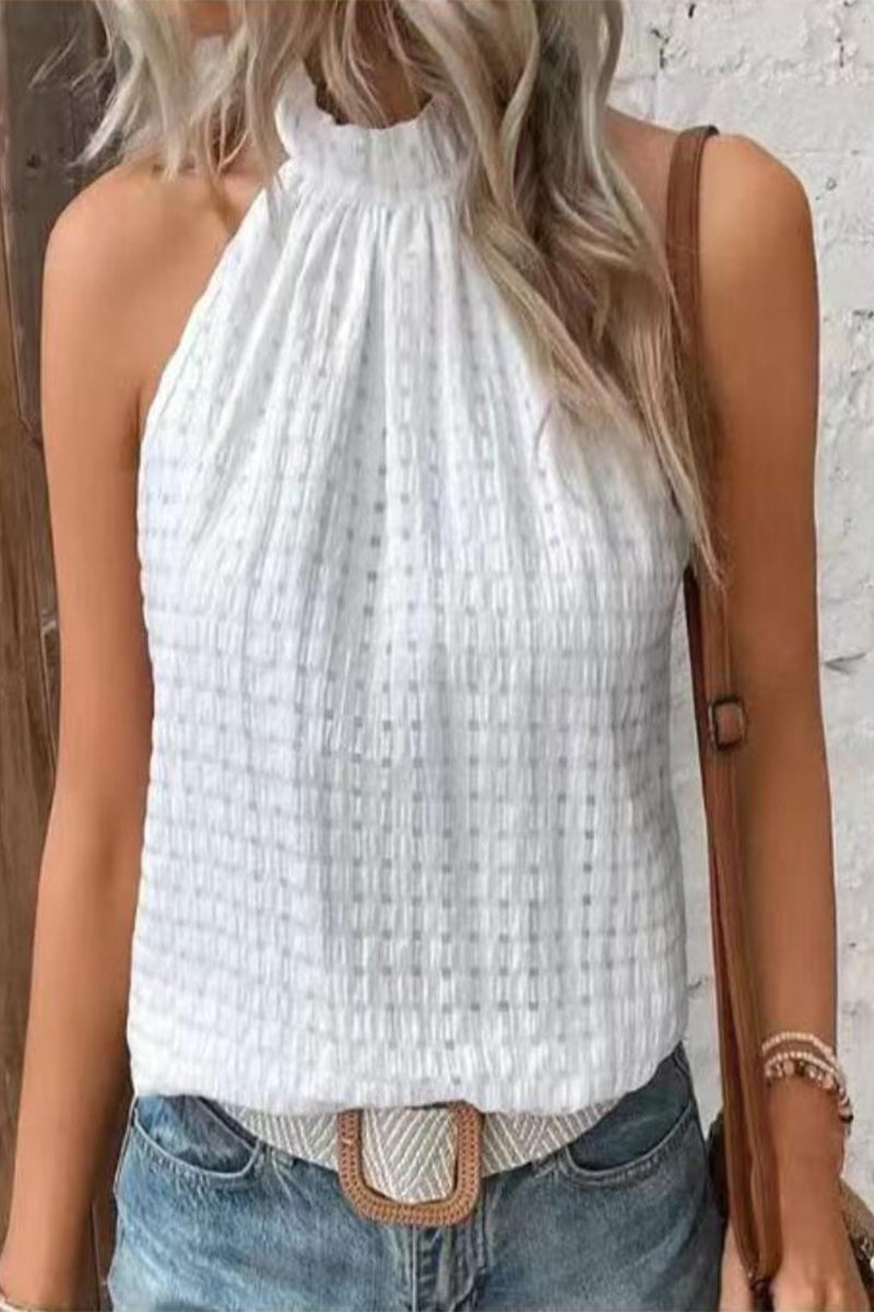 Sweet Simplicity Solid Jacquard Hollowed Out Buttons Half A Turtleneck Tops(4  Colors) - Fashionpara