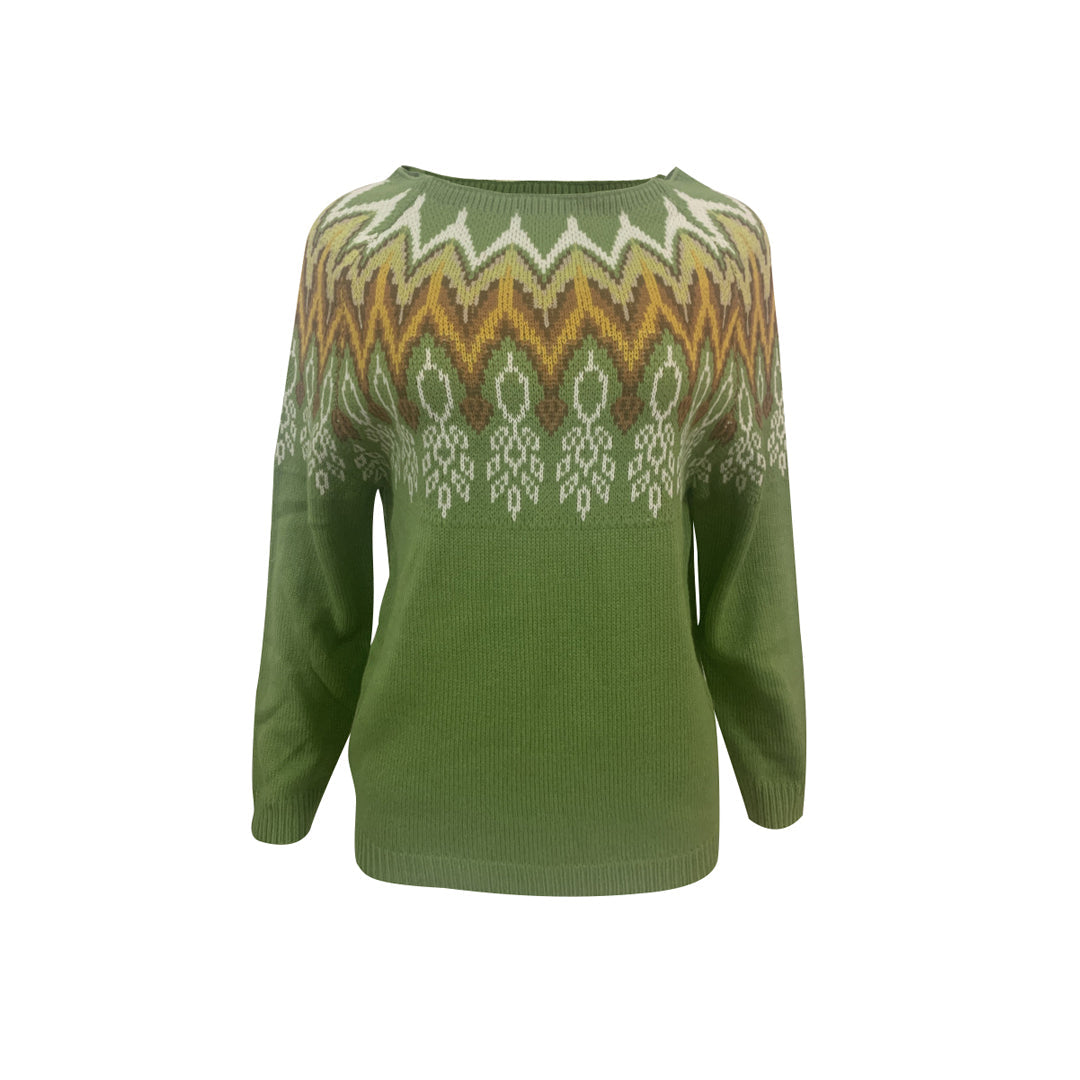 Florcoo Casual Color Block O Neck Sweater in 8 Colors