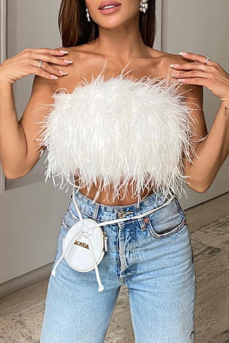 Sexy Solid Strapless Tops - Fashionpara