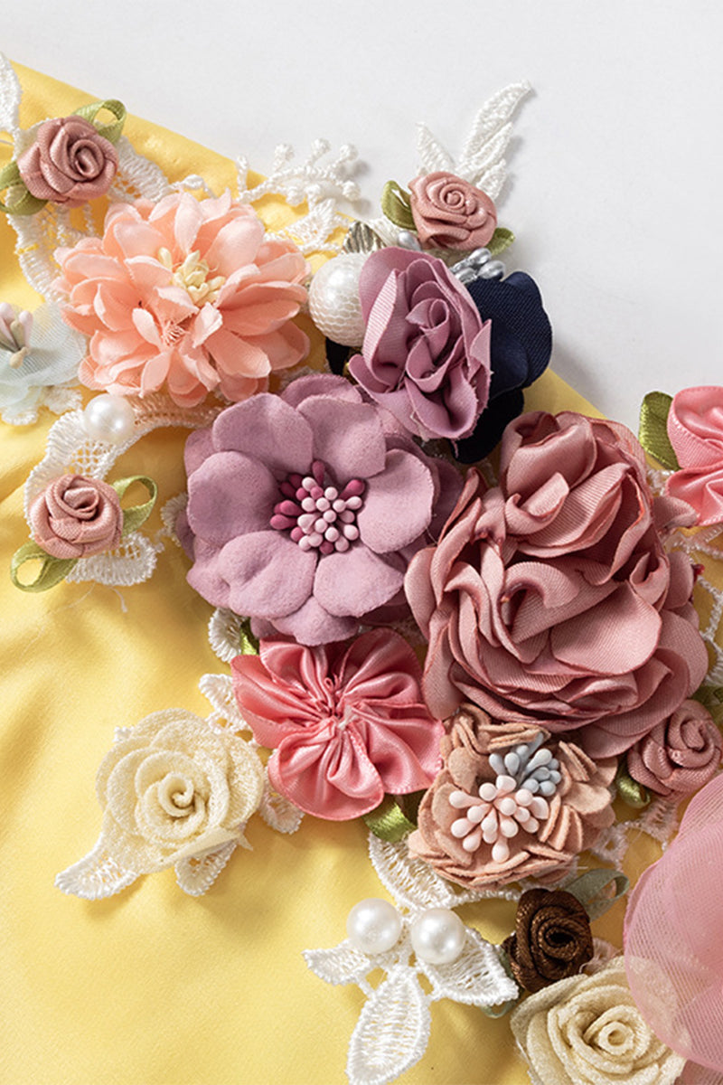 Flowers Patchwork Zipper Strapless Tops - Fashionpara