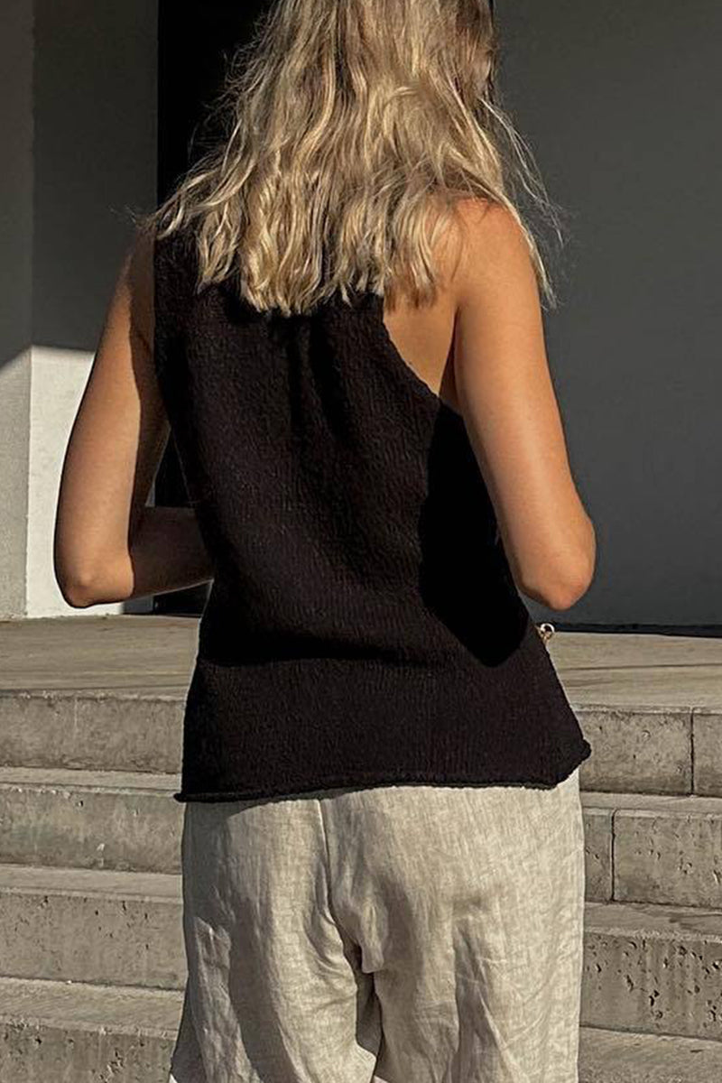 Casual British Style Solid Hollowed Out V Neck Tops - Fashionpara